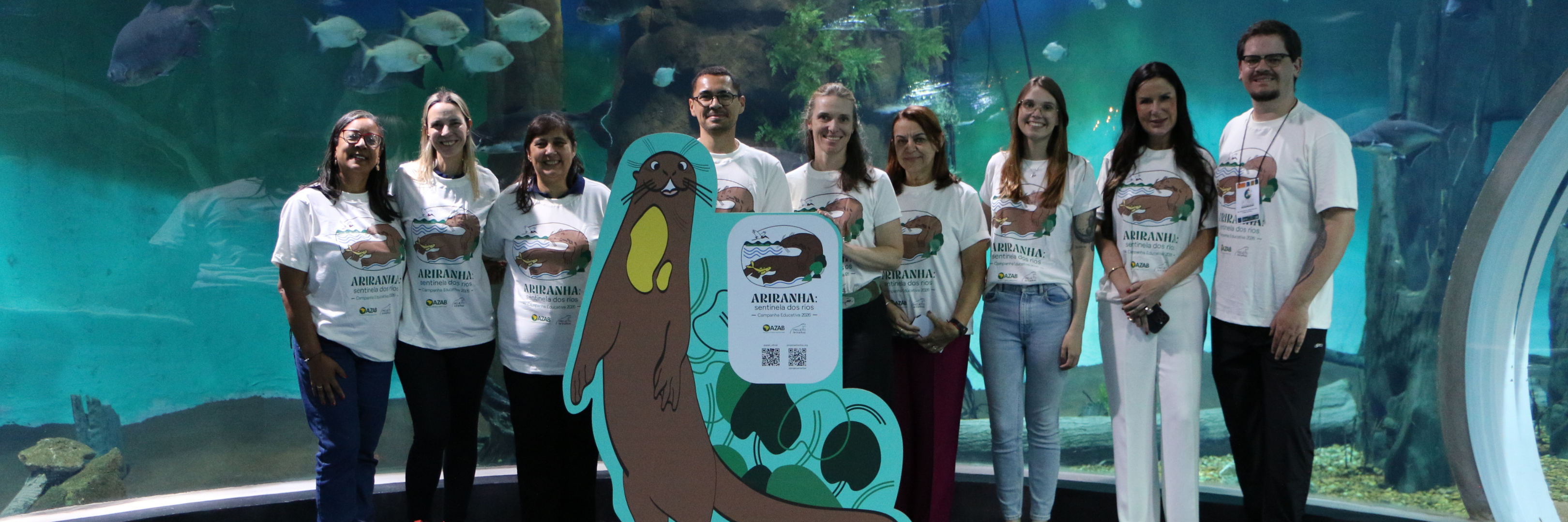 Projeto Ariranhas e Associação de Zoológicos e Aquários do Brasil lançam campanha educativa durante o 49º Congresso da AZAB